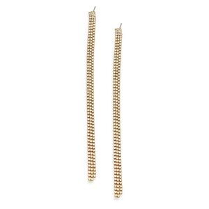 Elegant Drop 3 Layer Rhinestone Fringe Dangle Earrings SKU:MME8896-GOLD-1